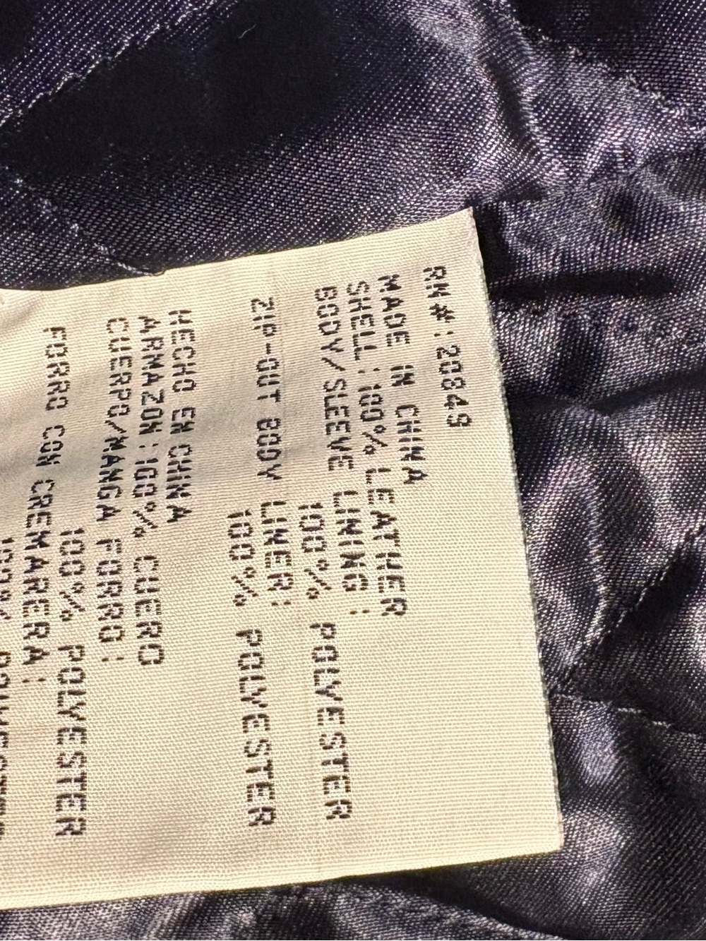 MIDNIGHT VELVET Navy Leather Coat with Toggle Turnlock Closures - Picture 6 of 6